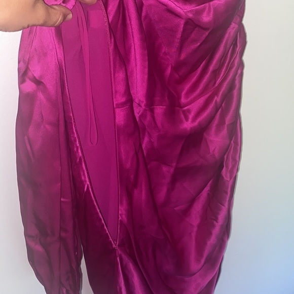 NWT Cinq a Sept Barbiecore Pink Asymmetrical Nikita Petunia Silk Dress - Picture 5 of 10